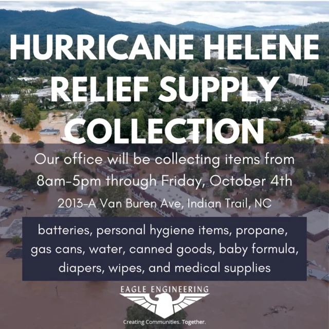 Our doors will be open to anyone looking for a location to drop supplies for those affected by Hurricane Helene. The items of most need are listed. If you need assistance picking up items, please reach out.